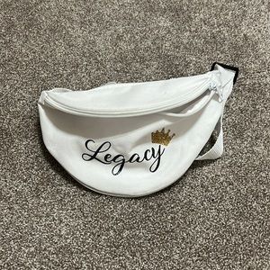 legacy white fanny pack w gold accents (never worn)